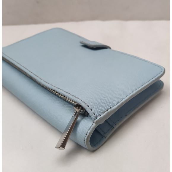 Tory Burch | Bags | Tory Burch Robinson Continental Wallet  Tory Burch Sky Blue Leather Credit Card Bifold Wristlet - Wallet